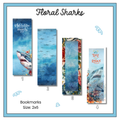 Paper Bookmark - Floral Sharks
