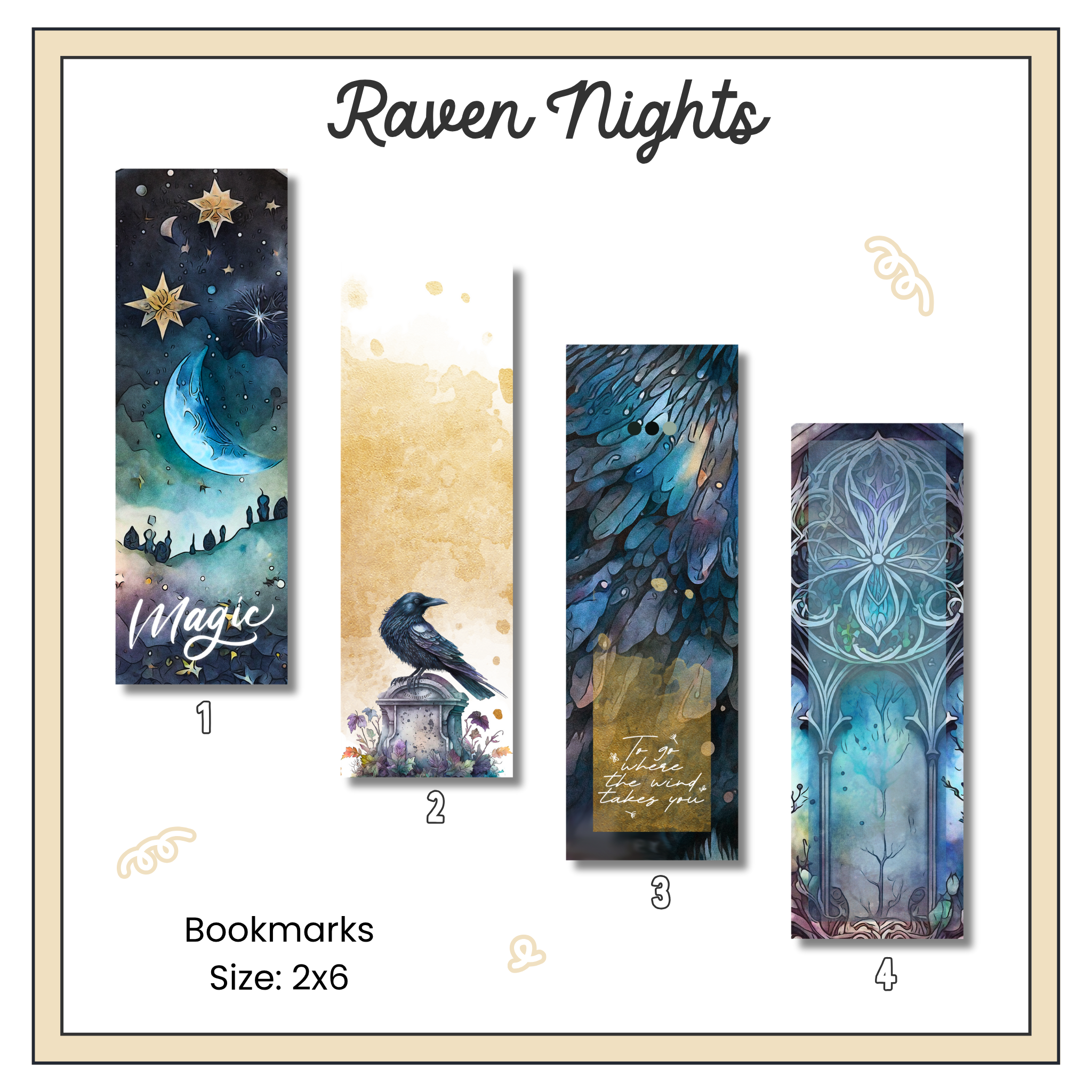 Paper Bookmark - Raven Nights