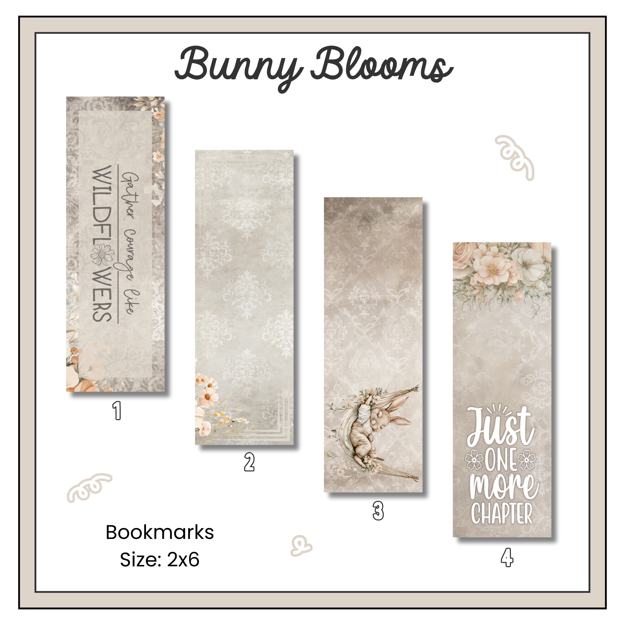 Paper Bookmark - Bunny Blooms