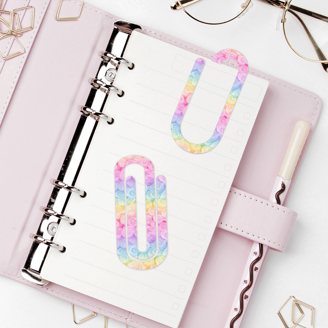 Jumbo Paperclip  - Pastel Roses