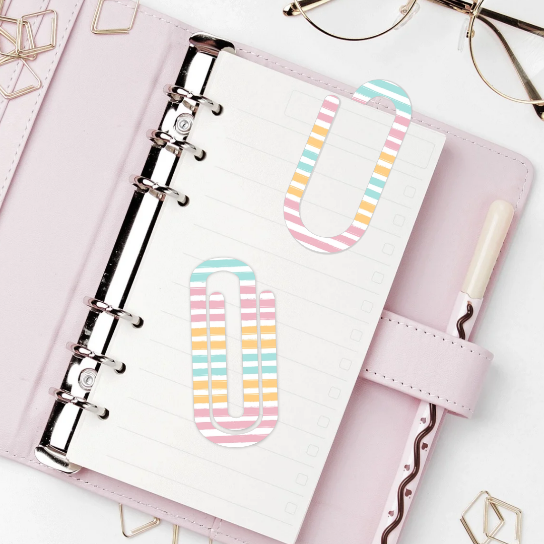 Jumbo Paperclip  -  Pastel Stripes
