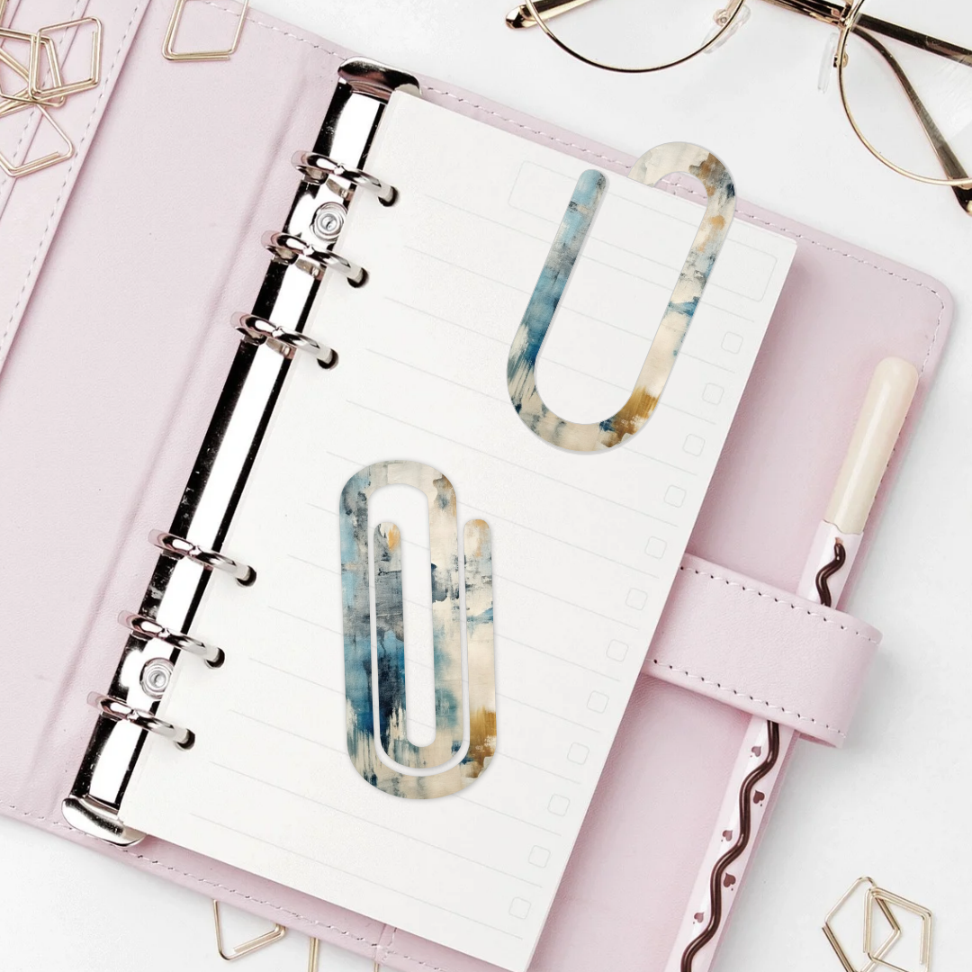 Jumbo Paperclip  -  Distressed Blues