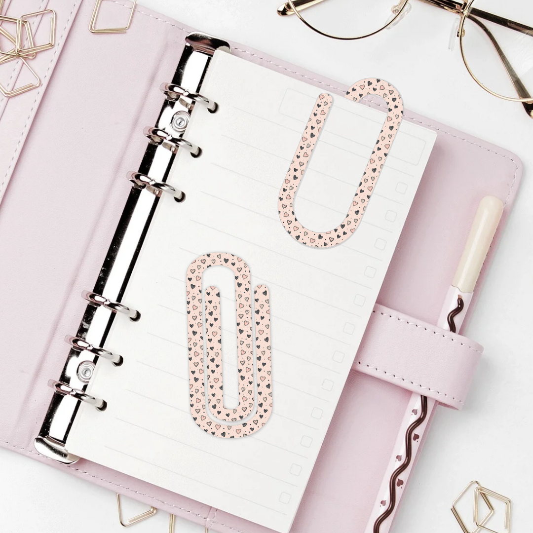 Jumbo Paperclip  -  Blush Hearts