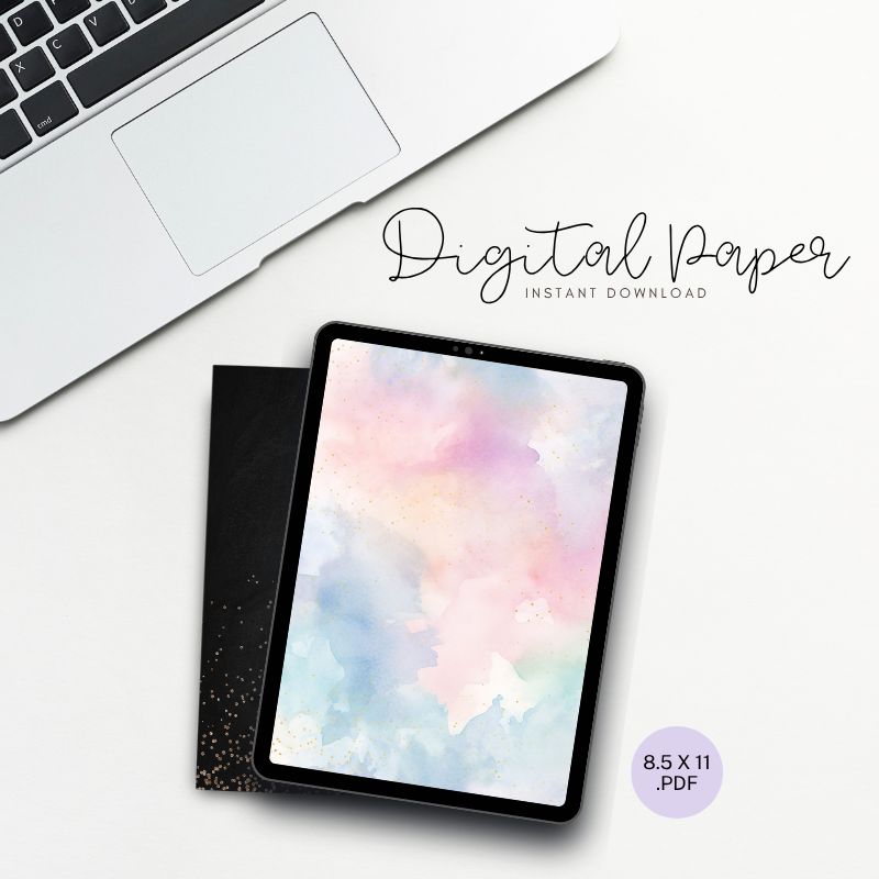 Digital Paper - Rainbow Clouds