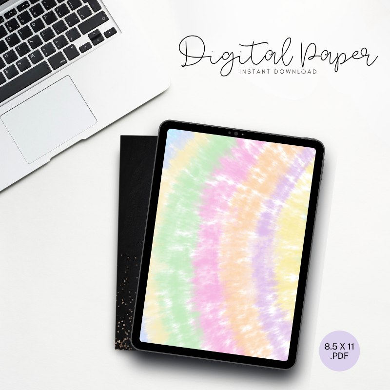 Digital Paper - Tie Dye Rainbow