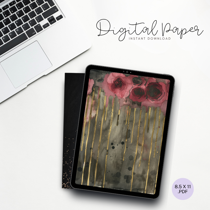 Digital Paper - Dark Rose
