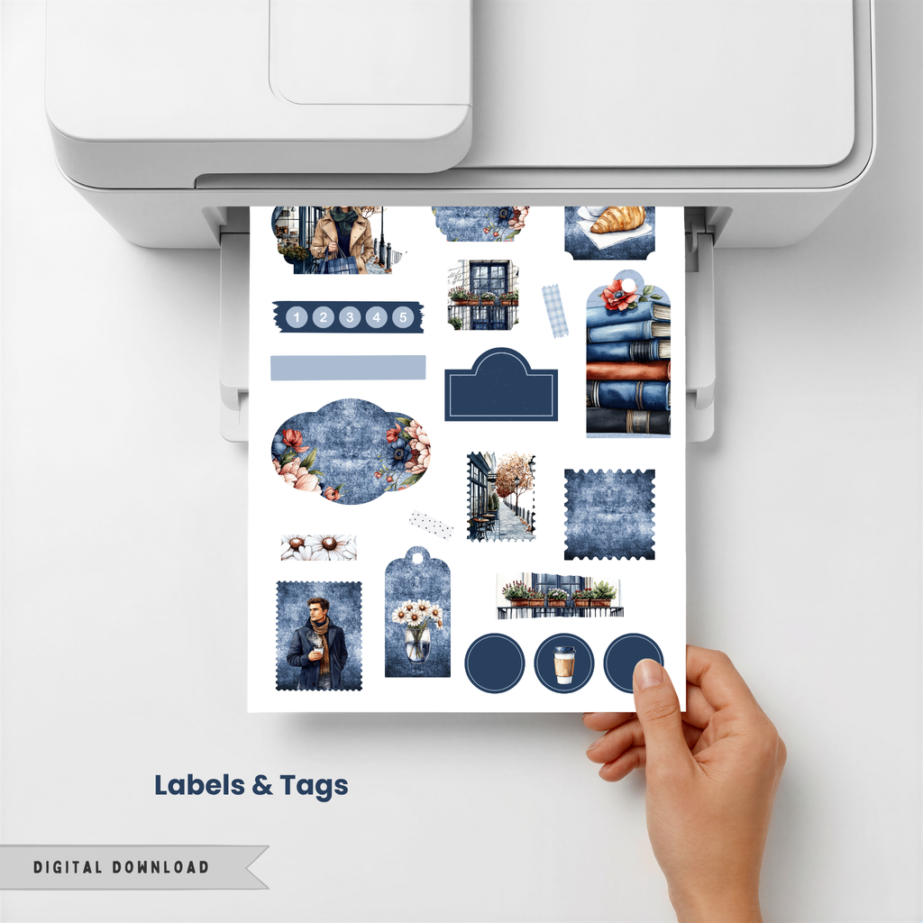 Digital Ephemera Kit - Cafe Bleu