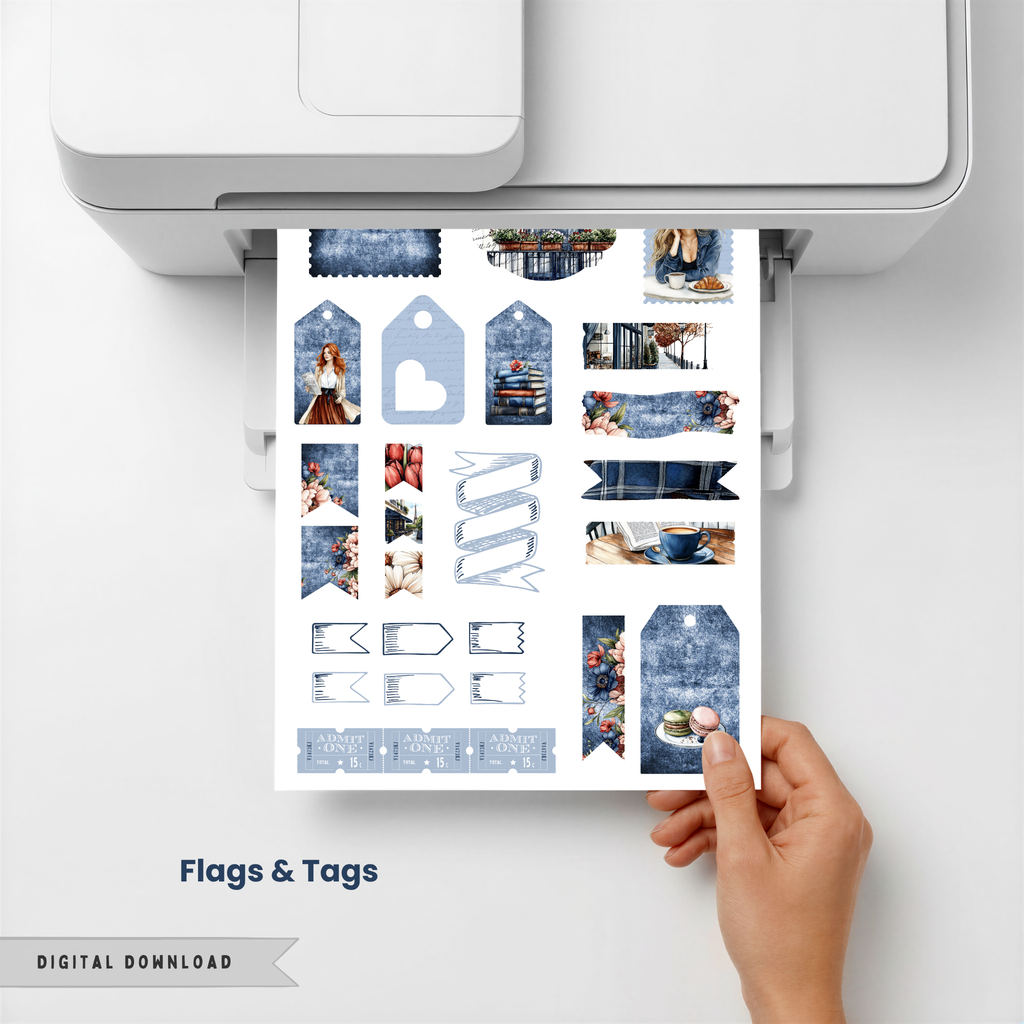 Digital Ephemera Kit - Cafe Bleu