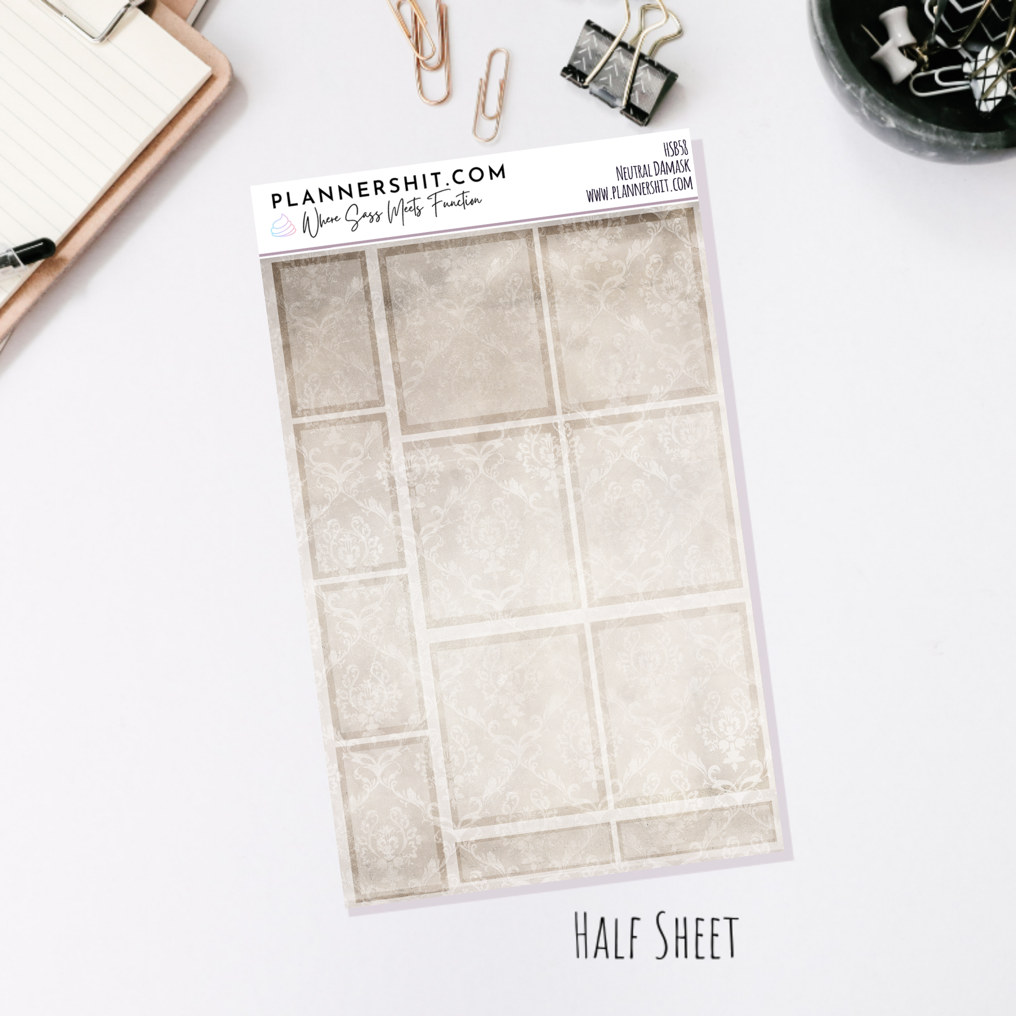 Neutral Damask (Watercolor Essentials)