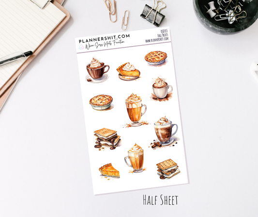 Half Sheet Planner Stickers - Fall Treats