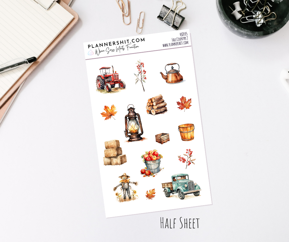 Half Sheet Planner Stickers - Fall Country 2