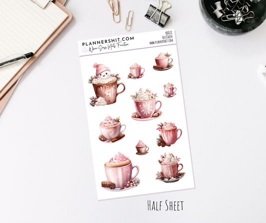 Half Sheet Planner Stickers - Hot Cocoa