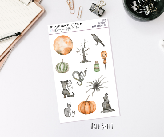 Half Sheet Planner Stickers - Halloween 2