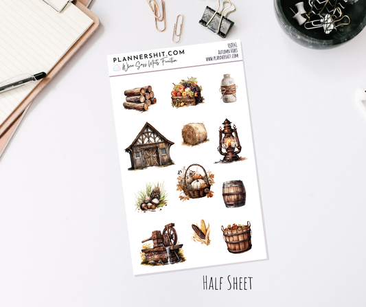Half Sheet Planner Stickers - Autumn Vibes