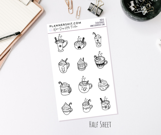 Half Sheet Planner Stickers - Cocoa Doodles
