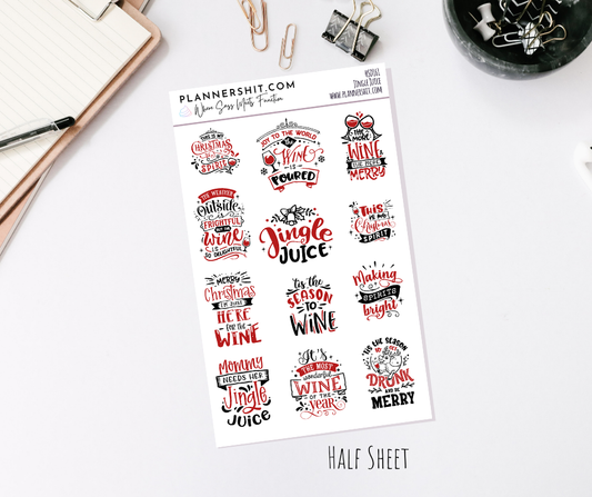 Half Sheet Planner Stickers - Jingle Juice