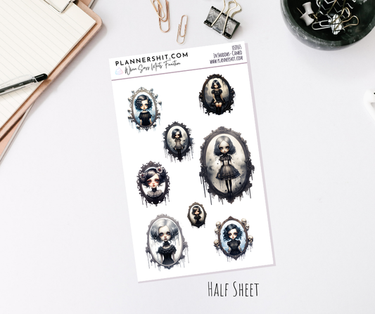 Half Sheet Planner Stickers - In Shadows - Cameo