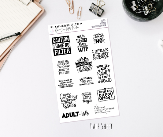 Half Sheet Planner Stickers - Sassy Mix