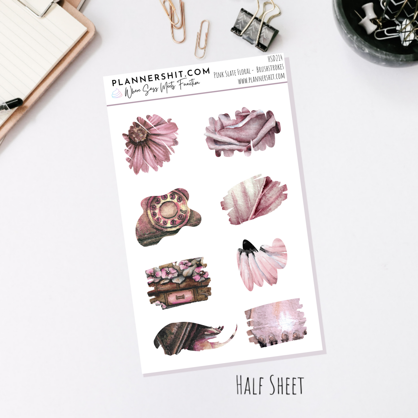 Pink Slate Floral (Journaling)