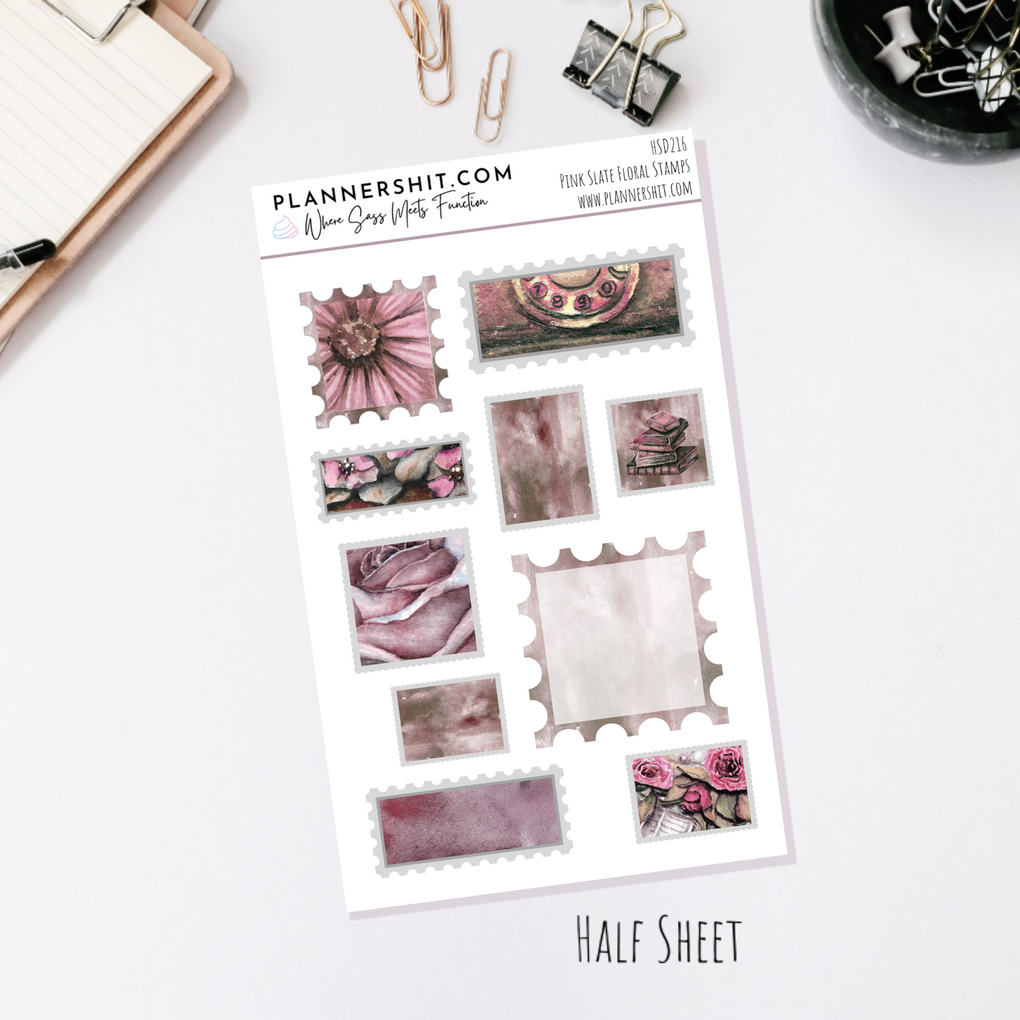 Pink Slate Floral (Journaling)