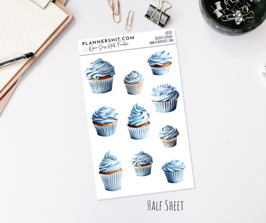 Half Sheet Planner Stickers - Regency Cupcakes
