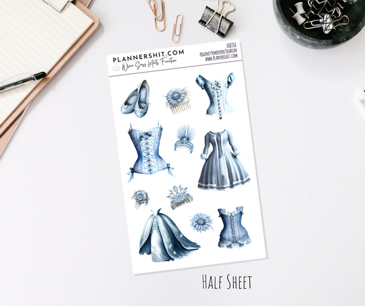 Half Sheet Planner Stickers - Regency Feminine Fashion