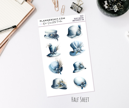 Half Sheet Planner Stickers - Regency Ladies Hats