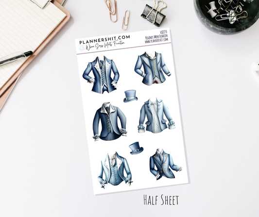 Half Sheet Planner Stickers - Regency Mens Fashion