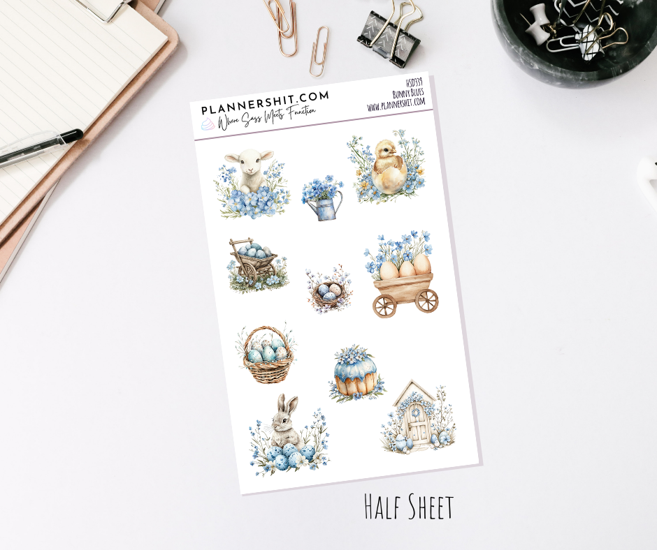 Half Sheet Weekly Mini Kit - Bunny Blues