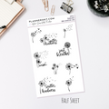 Half Sheet Planner Stickers - Dandelions