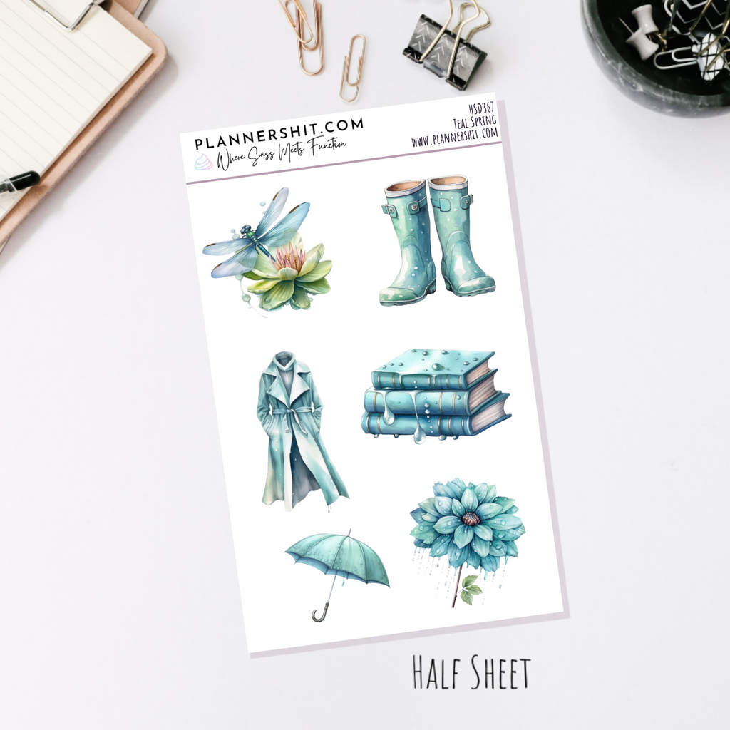 Half Sheet Weekly Mini Kit - Teal Spring