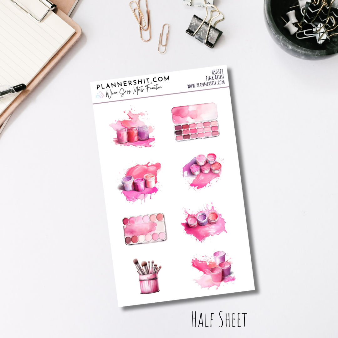 Half Sheet Weekly Mini Kit - Pink Artist
