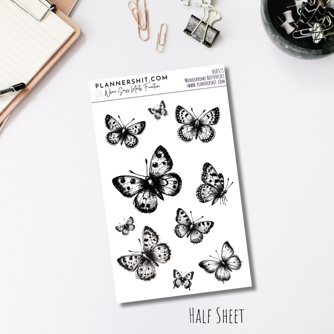 Half Sheet Weekly Mini Kit - Monochrome Florals