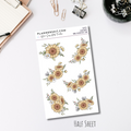 Half Sheet Planner Stickers - Sunflowers