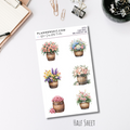 Half Sheet Planner Stickers - Flower Barrels