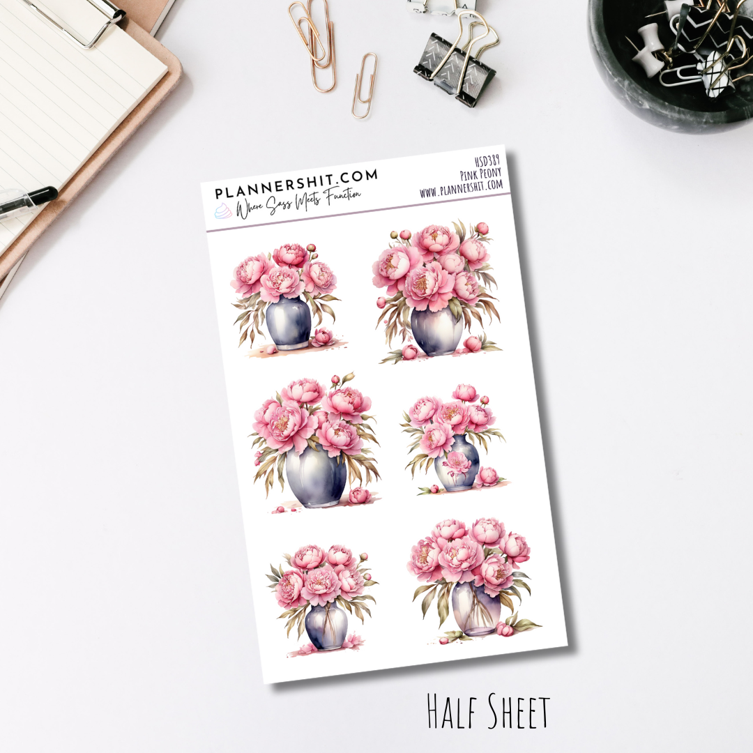 Half Sheet Weekly Mini Kit - Pink Peony