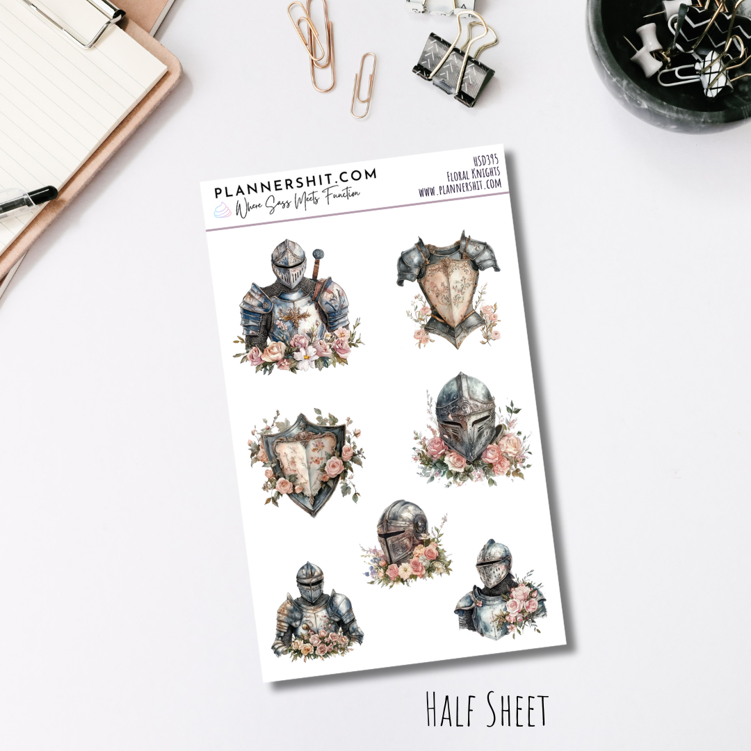 Half Sheet Weekly Mini Kit - Floral Knights