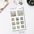 Half Sheet Planner Stickers - Blue Floral Stamps