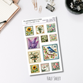 Half Sheet Planner Stickers - Vintage Floral Stamps