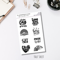 Half Sheet Planner Stickers - Gay Quotes