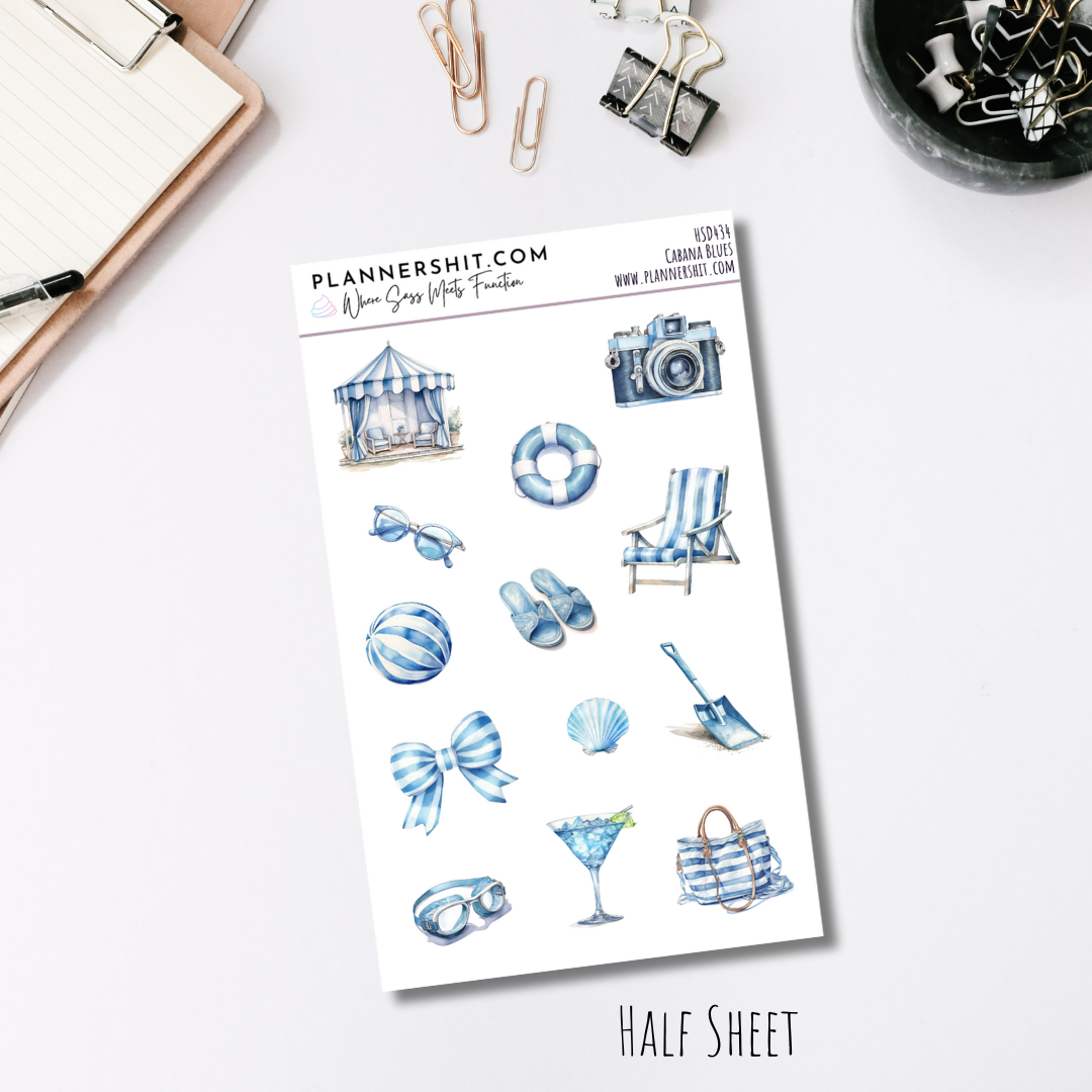 Half Sheet Weekly Mini Kit - Cabana Blues