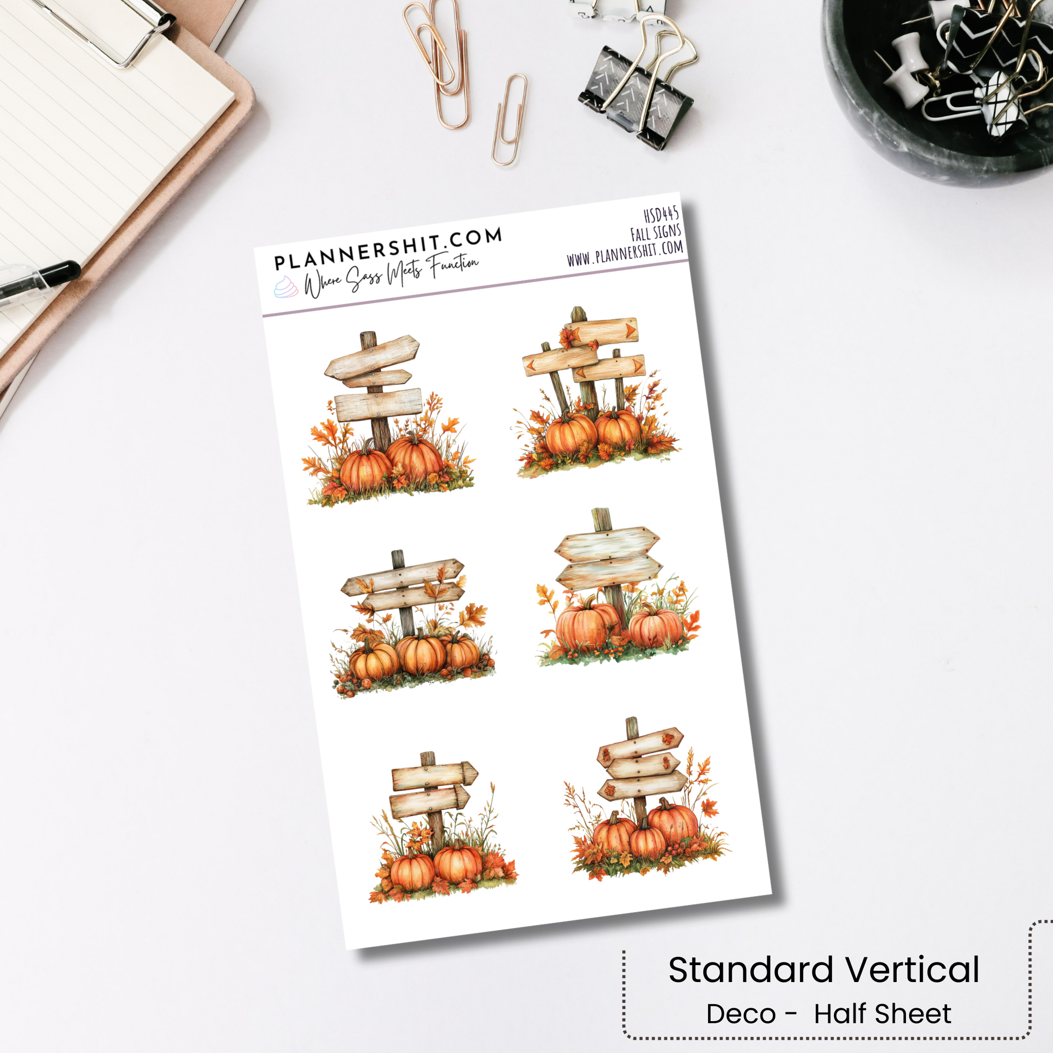 Half Sheet Planner Stickers - Fall Signs