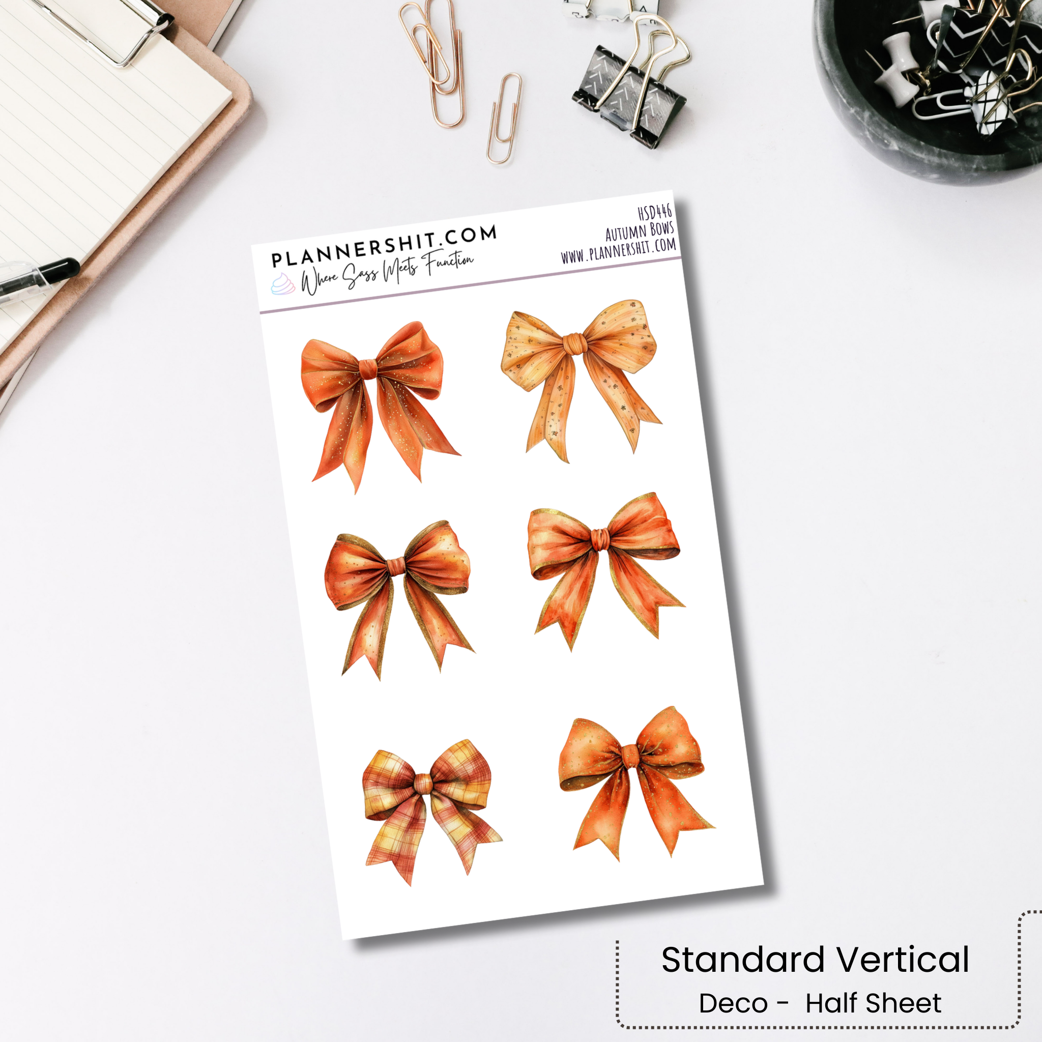 Half Sheet Planner Stickers - Autumn Bows
