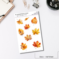 Half Sheet Planner Stickers - Autumn Leaves