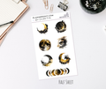 Half Sheet Planner Stickers - Dark Moon