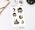 Half Sheet Planner Stickers - Dark Moon Floral