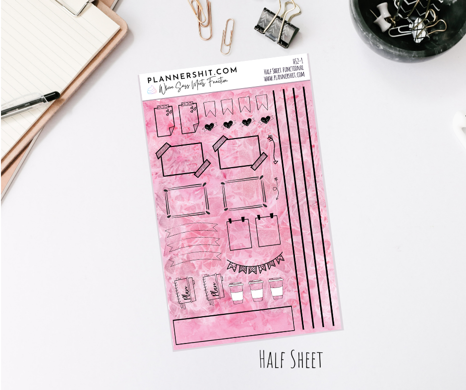 Functional Doodles - Pink Watercolor