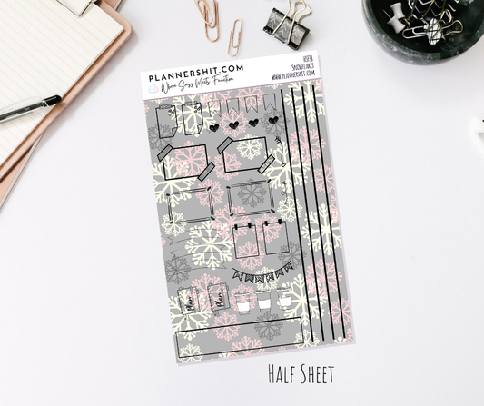 Half Sheet Planner Stickers - Snowflakes