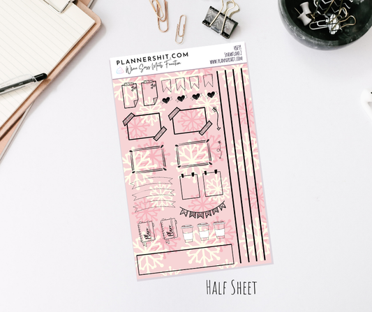 Half Sheet Planner Stickers - Snowflakes 2