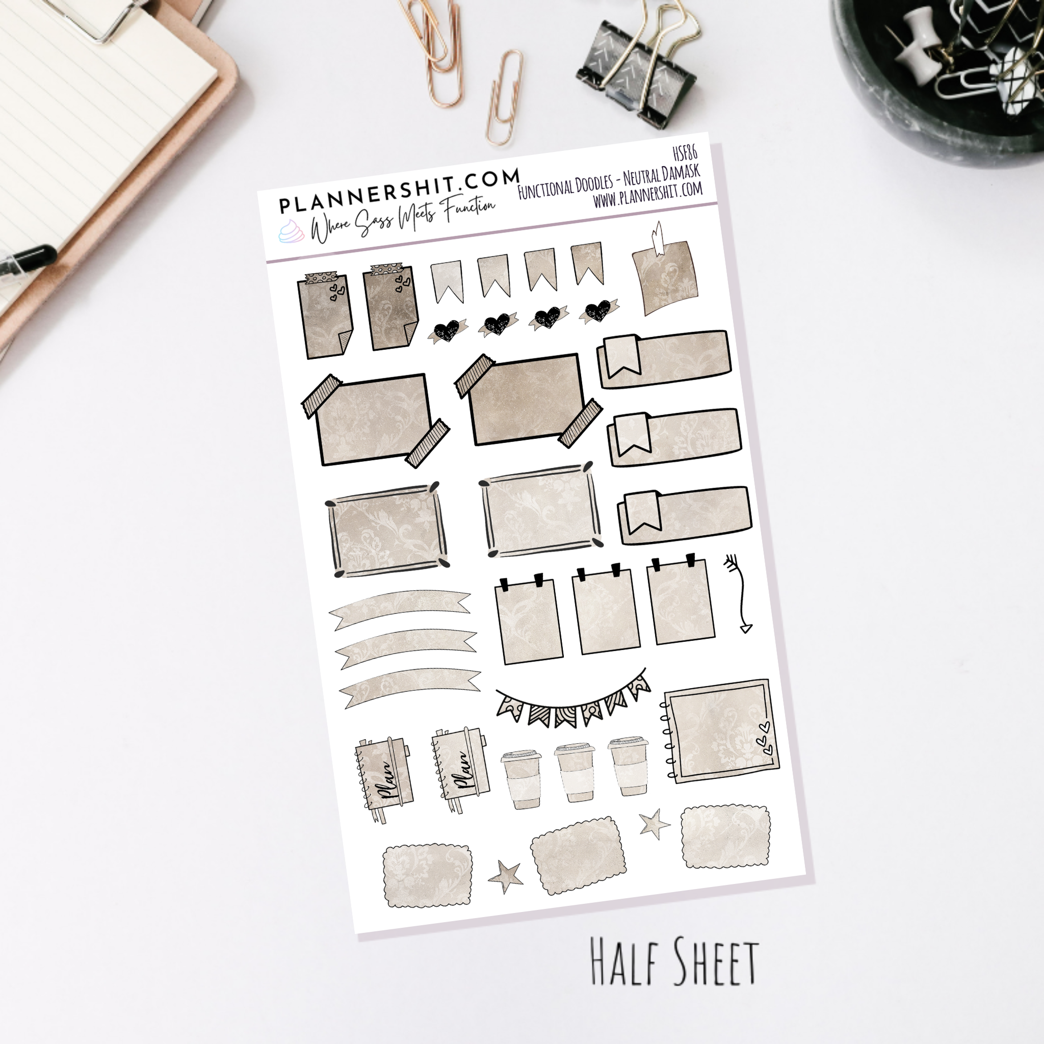 Neutral Damask (Watercolor Essentials)